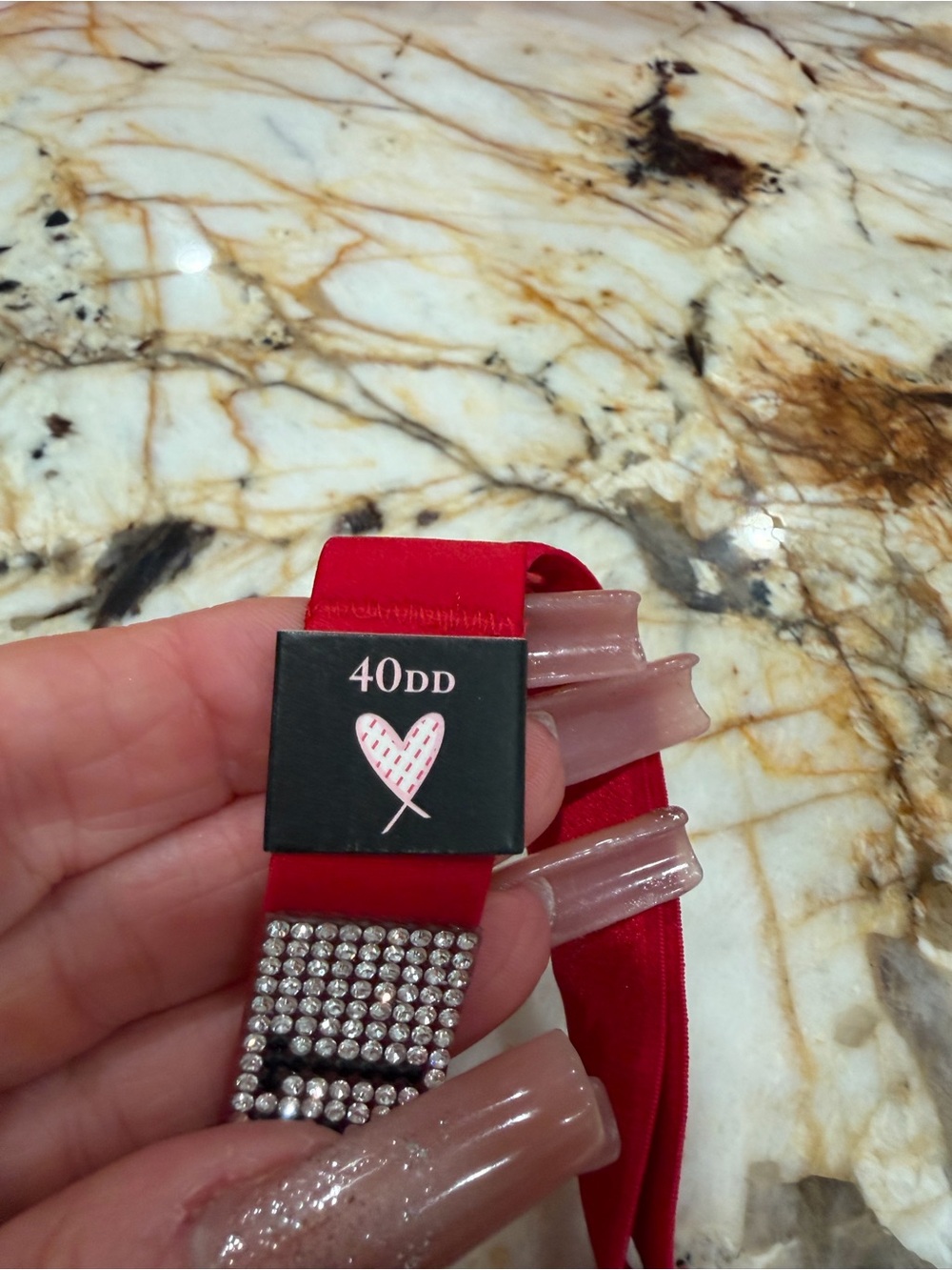 Victoria's Secret Red Bra Band Extender with Rhinestone Accent